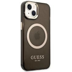 Guess GUHMP14MHTCMK hard silikonové pouzdro iPhone 14 PLUS 6.7" black Gold Outline Translucent MagSafe