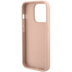 Guess kryt na iPhone 15 PRO 6.1" Pink Croco Triangle Metal Logo