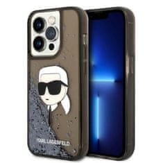 Karl Lagerfeld KLHCP14XLNKHCK hard silikonové pouzdro iPhone 14 PRO MAX 6.7" black Glitter Karl Head