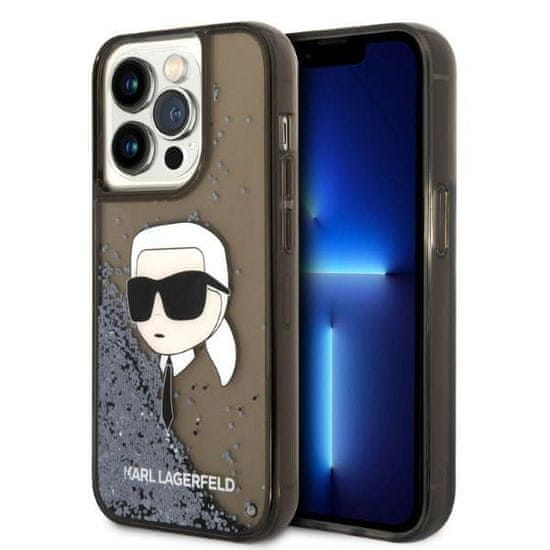 Karl Lagerfeld KLHCP14LLNKHCK hard silikonové pouzdro iPhone 14 PRO 6.1" black Glitter Karl Head