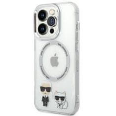 Karl Lagerfeld KLHMP14LHKCT hard silikonové pouzdro iPhone 14 PRO 6.1" transparent Karl & Choupette Aluminium Magsafe