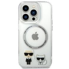 Karl Lagerfeld KLHMP14LHKCT hard silikonové pouzdro iPhone 14 PRO 6.1" transparent Karl & Choupette Aluminium Magsafe