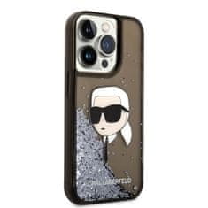 Karl Lagerfeld KLHCP14XLNKHCK hard silikonové pouzdro iPhone 14 PRO MAX 6.7" black Glitter Karl Head