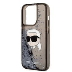 Karl Lagerfeld KLHCP14XLNKHCK hard silikonové pouzdro iPhone 14 PRO MAX 6.7" black Glitter Karl Head