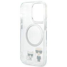 Karl Lagerfeld KLHMP14LHKCT hard silikonové pouzdro iPhone 14 PRO 6.1" transparent Karl & Choupette Aluminium Magsafe