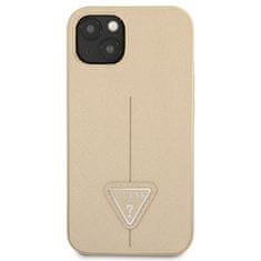 Guess GUHCP14MPSATLE hard silikonové pouzdro iPhone 14 PLUS 6.7" beige Saffiano Triangle Logo