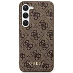 Guess hard silikonové pouzdro Samsung Galaxy S24 PLUS brown 4G Metal Gold Logo