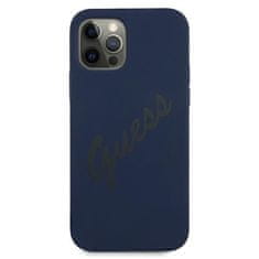 Guess GUHCP12LLSVSBL hard silikonové pouzdro iPhone 12 Pro MAX 6.7" blue Script Vintage