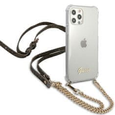 Guess GUHCP12MKC4GSGO hard silikonové pouzdro iPhone 12 / 12 Pro 6.1" transparent 4G Gold Chain