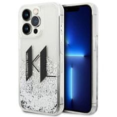 Karl Lagerfeld KLHCP14XLBKLCS hard silikonové pouzdro iPhone 14 PRO MAX 6.7" silver Liquid Glitter Big KL