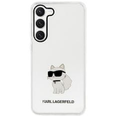 Karl Lagerfeld KLHCS23MHNCHTCT hard silikonové pouzdro Samsung Galaxy S23 PLUS 5G transparent Ikonik Choupette