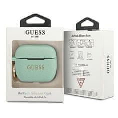 Guess GUACAPSILGLGN pouzdro na AirPods PRO green Silicone Glitter