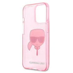 Karl Lagerfeld KLHCP13XKHTUGLP hard silikonové pouzdro iPhone 13 Pro MAX 6.7" pink Glitter Karl`s Head