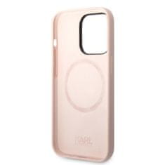 Karl Lagerfeld KLHMP14LSNIKBCP hard silikonové pouzdro iPhone 14 PRO 6.1" pink Silicone Ikonik Magsafe