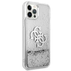 Guess GUHCP12LLG4GSI hybrid silikonové pouzdro iPhone 12 Pro MAX 6.7" silver 4G logo liquid glitter