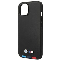 Bmw BMHCP14M22PTDK hard silikonové pouzdro iPhone 14 PLUS 6.7" black Leather Stamp Tricolor