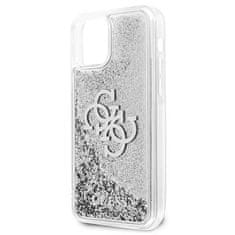 Guess GUHCP12LLG4GSI hybrid silikonové pouzdro iPhone 12 Pro MAX 6.7" silver 4G logo liquid glitter