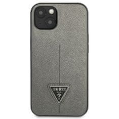 Guess GUHCP14SPSATLG hard silikonové pouzdro iPhone 14 6.1" silver Saffiano Triangle Logo