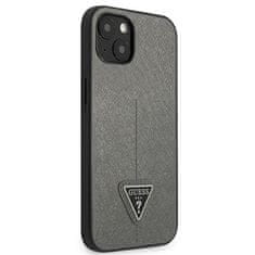 Guess GUHCP14SPSATLG hard silikonové pouzdro iPhone 14 6.1" silver Saffiano Triangle Logo