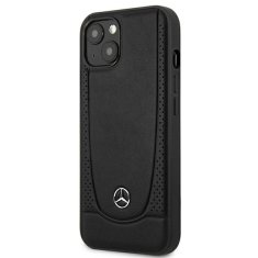 MERCEDES MEHCP14MARMBK hard silikonové pouzdro iPhone 14 PLUS 6.7" black Leather Urban