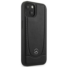 MERCEDES MEHCP14MARMBK hard silikonové pouzdro iPhone 14 PLUS 6.7" black Leather Urban