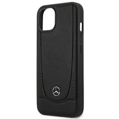 MERCEDES MEHCP14MARMBK hard silikonové pouzdro iPhone 14 PLUS 6.7" black Leather Urban