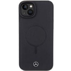 MERCEDES hard obal na iPhone 15 PLUS 6.7" Black Smooth Leather MagSafe