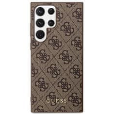 Guess GUHCS23LG4GFBR hard silikonové pouzdro Samsung Galaxy S23 ULTRA 5G brown 4G Metal Gold Logo