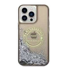 Karl Lagerfeld KLHCP14XLCRSGRK hard silikonové pouzdro iPhone 14 PRO MAX 6.7" black Liquid Glitter RSG