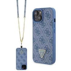 Guess hard silikonový obal iPhone 15 6.1" Blue Crossbody 4G Diamond Triangle