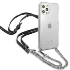 Guess GUHCP12MKC4GSSI hard silikonové pouzdro iPhone 12 / 12 Pro 6.1" transparent 4G Silver Chain