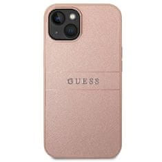 Guess GUHCP14MPSASBPI hard silikonové pouzdro iPhone 14 PLUS 6.7" pink Saffiano Strap