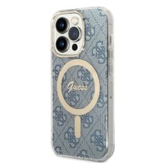 Guess GUBPP14XH4EACSB sada nabíječky MagSafe a pouzdra na iPhone 14 PRO MAX 6.7" blue 4G Print MagSafe