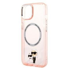 Karl Lagerfeld KLHMP14MHNKCIP hard silikonové pouzdro iPhone 14 PLUS 6.7" pink Iconic Karl&Choupette Magsafe