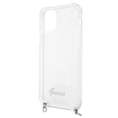 Guess GUHCP12MKC4GSSI hard silikonové pouzdro iPhone 12 / 12 Pro 6.1" transparent 4G Silver Chain