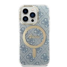 Guess GUBPP14XH4EACSB sada nabíječky MagSafe a pouzdra na iPhone 14 PRO MAX 6.7" blue 4G Print MagSafe