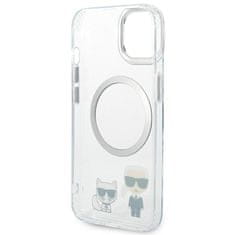 Karl Lagerfeld KLHMP14MHKCT hard silikonové pouzdro iPhone 14 PLUS 6.7" transparent Karl & Choupette Aluminium Magsafe