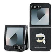 Karl Lagerfeld Hard silikonové pouzdro na Samsung Galaxy Z Flip 6 Karl Lagerfeld Saffiano Monogram Černé