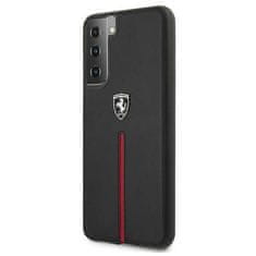 Ferrari FEOSIHCS21SBK hard silikonové pouzdro Samsung Galaxy S21 5G black Off Track Leather Nylon Stripe