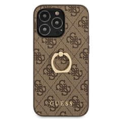 Guess GUHCP13L4GMRBR hybrid silikonové pouzdro iPhone 13 / 13 Pro 6.1" brown 4G with ring stand