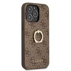 Guess GUHCP13L4GMRBR hybrid silikonové pouzdro iPhone 13 / 13 Pro 6.1" brown 4G with ring stand