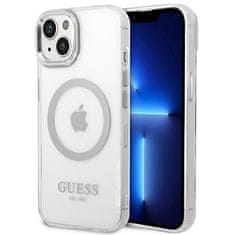 Guess GUHMP14SHTRMS hard silikonové pouzdro iPhone 14 6.1" silver Metal Outline Magsafe