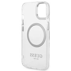 Guess GUHMP14SHTRMS hard silikonové pouzdro iPhone 14 6.1" silver Metal Outline Magsafe