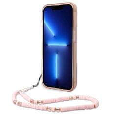 Guess GUHCP14LHGCOHP hard silikonové pouzdro iPhone 14 PRO 6.1" pink Translucent Pearl Strap