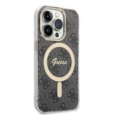 Guess GUBPP14LH4EACSK sada nabíječky MagSafe a pouzdra na iPhone 14 PRO 6.1" black 4G Print MagSafe