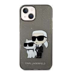 Karl Lagerfeld KLHCP14MHNKCTGK hard silikonové pouzdro iPhone 14 PLUS 6.7" black Gliter Karl&Choupette