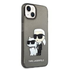 Karl Lagerfeld KLHCP14MHNKCTGK hard silikonové pouzdro iPhone 14 PLUS 6.7" black Gliter Karl&Choupette