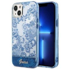 Guess GUHCP14MHGPLHB hard silikonové pouzdro iPhone 14 PLUS 6.7" blue Porcelain Collection