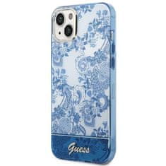 Guess GUHCP14MHGPLHB hard silikonové pouzdro iPhone 14 PLUS 6.7" blue Porcelain Collection