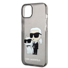 Karl Lagerfeld KLHCP14MHNKCTGK hard silikonové pouzdro iPhone 14 PLUS 6.7" black Gliter Karl&Choupette